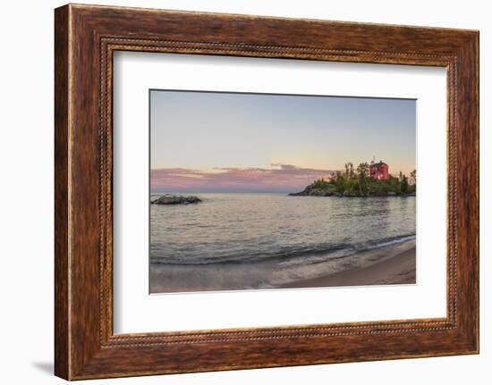 Panoramic of the Marquette Harbor Lighthouse on Lake Superior in Marquette, Michigan USA-Chuck Haney-Framed Photographic Print