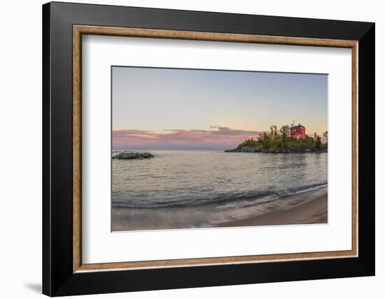 Panoramic of the Marquette Harbor Lighthouse on Lake Superior in Marquette, Michigan USA-Chuck Haney-Framed Photographic Print