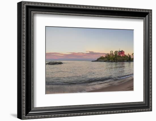 Panoramic of the Marquette Harbor Lighthouse on Lake Superior in Marquette, Michigan USA-Chuck Haney-Framed Photographic Print