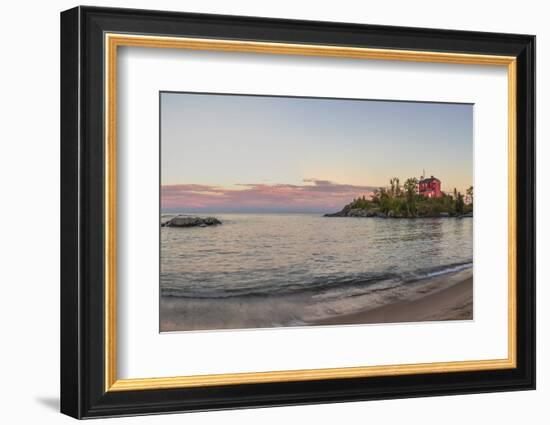 Panoramic of the Marquette Harbor Lighthouse on Lake Superior in Marquette, Michigan USA-Chuck Haney-Framed Photographic Print