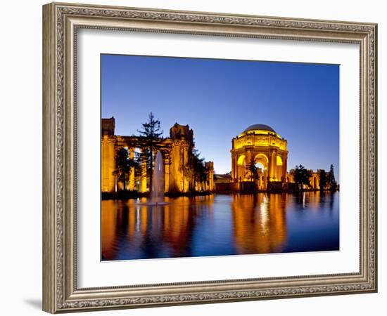 Panoramic of the Palace of Fine Arts at Dusk in San Francisco, California, Usa-Chuck Haney-Framed Photographic Print