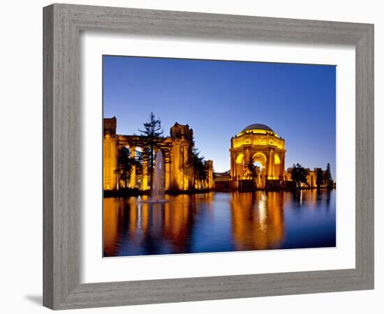 Panoramic of the Palace of Fine Arts at Dusk in San Francisco, California, Usa-Chuck Haney-Framed Photographic Print