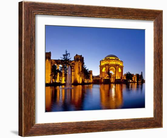 Panoramic of the Palace of Fine Arts at Dusk in San Francisco, California, Usa-Chuck Haney-Framed Photographic Print