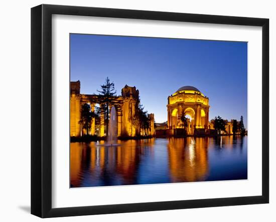 Panoramic of the Palace of Fine Arts at Dusk in San Francisco, California, Usa-Chuck Haney-Framed Photographic Print