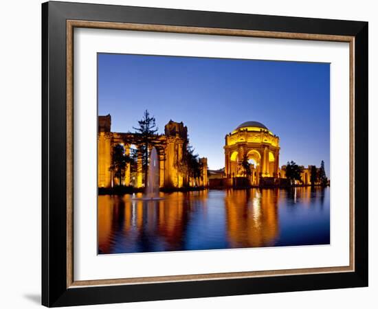 Panoramic of the Palace of Fine Arts at Dusk in San Francisco, California, Usa-Chuck Haney-Framed Photographic Print