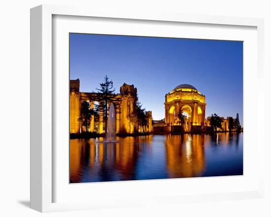 Panoramic of the Palace of Fine Arts at Dusk in San Francisco, California, Usa-Chuck Haney-Framed Photographic Print