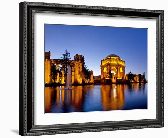 Panoramic of the Palace of Fine Arts at Dusk in San Francisco, California, Usa-Chuck Haney-Framed Photographic Print