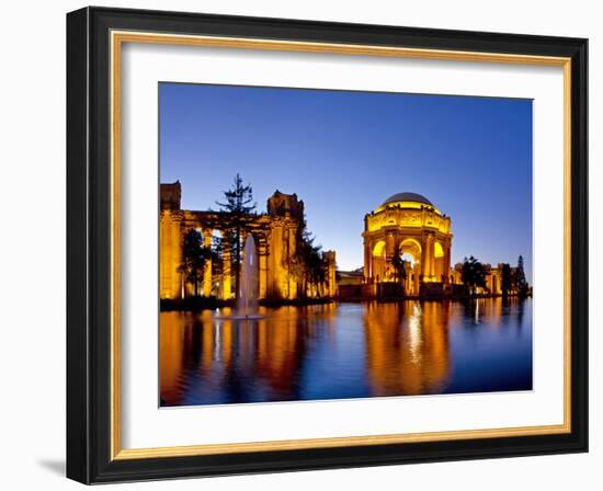 Panoramic of the Palace of Fine Arts at Dusk in San Francisco, California, Usa-Chuck Haney-Framed Photographic Print