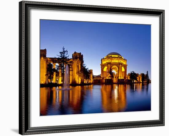 Panoramic of the Palace of Fine Arts at Dusk in San Francisco, California, Usa-Chuck Haney-Framed Photographic Print