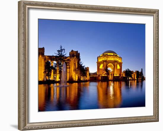 Panoramic of the Palace of Fine Arts at Dusk in San Francisco, California, Usa-Chuck Haney-Framed Photographic Print