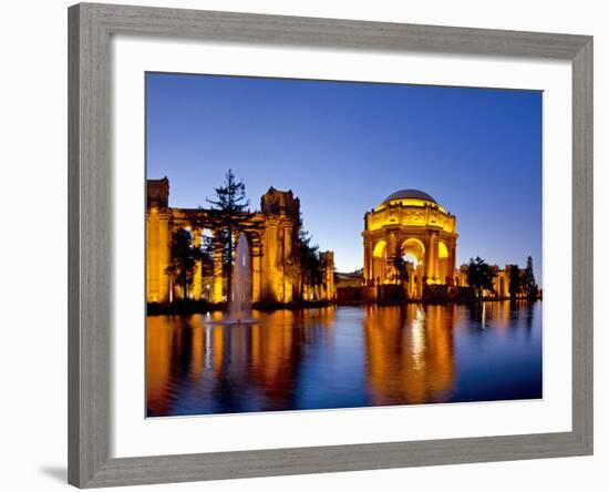 Panoramic of the Palace of Fine Arts at Dusk in San Francisco, California, Usa-Chuck Haney-Framed Photographic Print