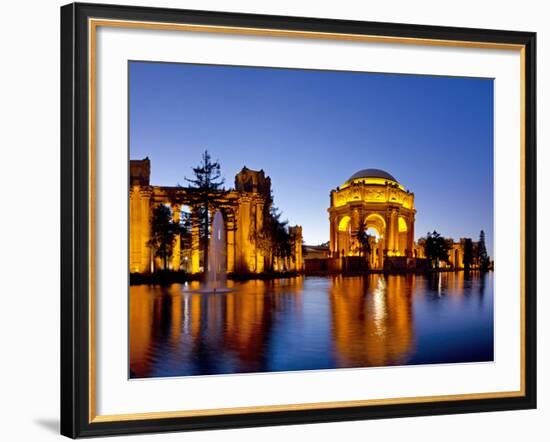 Panoramic of the Palace of Fine Arts at Dusk in San Francisco, California, Usa-Chuck Haney-Framed Photographic Print