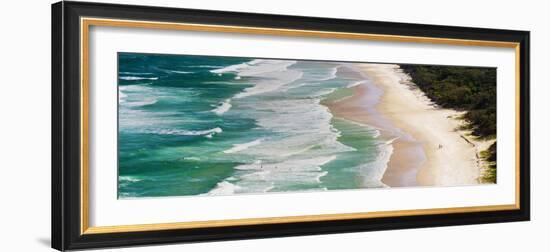 Panoramic Photo of Surfers Heading Out to Surf on Tallow Beach at Cape Byron Bay, Australia-Matthew Williams-Ellis-Framed Photographic Print