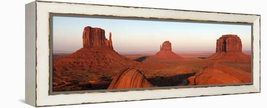 Panoramic Photo of the Mittens at Dusk, Monument Valley Navajo Tribal Park, Utah, USA-Peter Barritt-Framed Premier Image Canvas