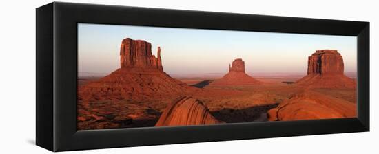 Panoramic Photo of the Mittens at Dusk, Monument Valley Navajo Tribal Park, Utah, USA-Peter Barritt-Framed Premier Image Canvas