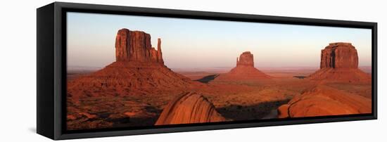 Panoramic Photo of the Mittens at Dusk, Monument Valley Navajo Tribal Park, Utah, USA-Peter Barritt-Framed Premier Image Canvas