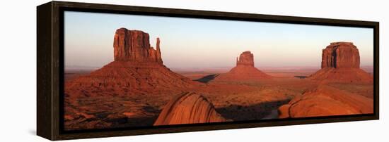 Panoramic Photo of the Mittens at Dusk, Monument Valley Navajo Tribal Park, Utah, USA-Peter Barritt-Framed Premier Image Canvas