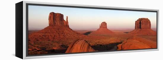 Panoramic Photo of the Mittens at Dusk, Monument Valley Navajo Tribal Park, Utah, USA-Peter Barritt-Framed Premier Image Canvas