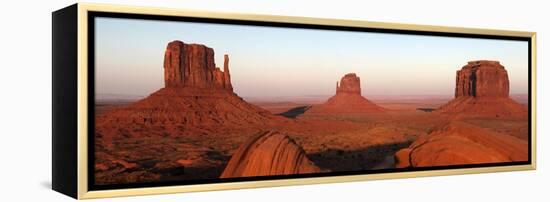 Panoramic Photo of the Mittens at Dusk, Monument Valley Navajo Tribal Park, Utah, USA-Peter Barritt-Framed Premier Image Canvas