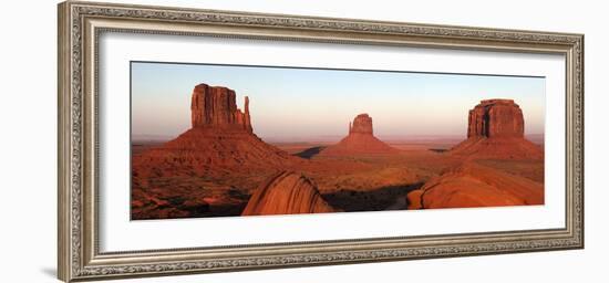 Panoramic Photo of the Mittens at Dusk, Monument Valley Navajo Tribal Park, Utah, USA-Peter Barritt-Framed Photographic Print