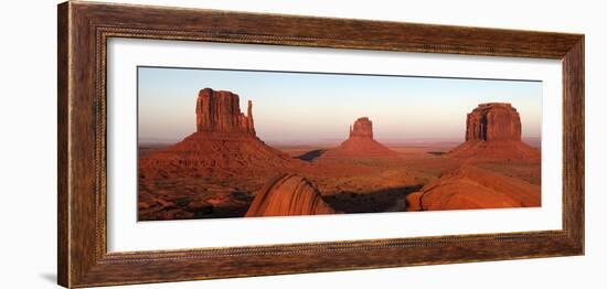 Panoramic Photo of the Mittens at Dusk, Monument Valley Navajo Tribal Park, Utah, USA-Peter Barritt-Framed Photographic Print