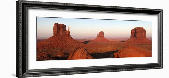 Panoramic Photo of the Mittens at Dusk, Monument Valley Navajo Tribal Park, Utah, USA-Peter Barritt-Framed Photographic Print