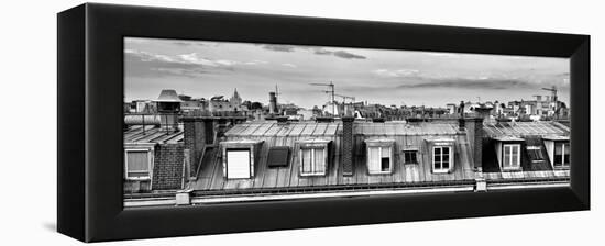 Panoramic Rooftops View, Black and White Photography, Sacre-Cœur Basilica, Paris, France-Philippe Hugonnard-Framed Premier Image Canvas