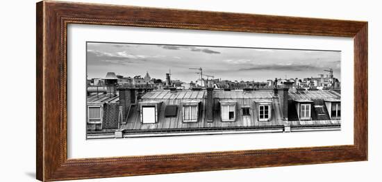 Panoramic Rooftops View, Black and White Photography, Sacre-Cœur Basilica, Paris, France-Philippe Hugonnard-Framed Photographic Print