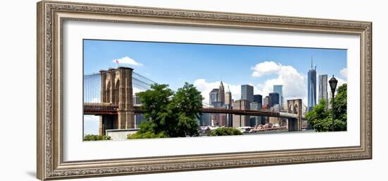 Panoramic Skyline of Manhattan, Brooklyn Bridge and One World Trade Center, New York City, US-Philippe Hugonnard-Framed Photographic Print