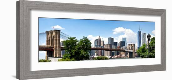 Panoramic Skyline of Manhattan, Brooklyn Bridge and One World Trade Center, New York City, US-Philippe Hugonnard-Framed Photographic Print