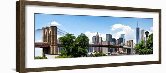 Panoramic Skyline of Manhattan, Brooklyn Bridge and One World Trade Center, New York City, US-Philippe Hugonnard-Framed Photographic Print