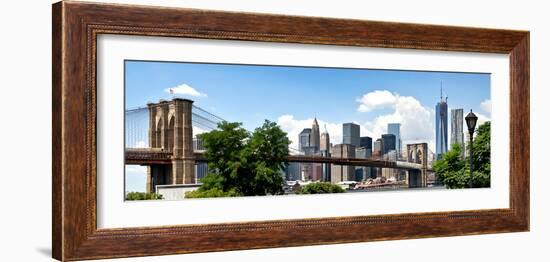 Panoramic Skyline of Manhattan, Brooklyn Bridge and One World Trade Center, New York City, US-Philippe Hugonnard-Framed Photographic Print