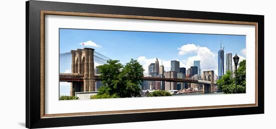 Panoramic Skyline of Manhattan, Brooklyn Bridge and One World Trade Center, New York City, US-Philippe Hugonnard-Framed Photographic Print