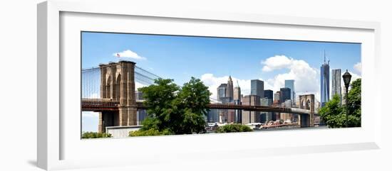 Panoramic Skyline of Manhattan, Brooklyn Bridge and One World Trade Center, New York City, US-Philippe Hugonnard-Framed Photographic Print