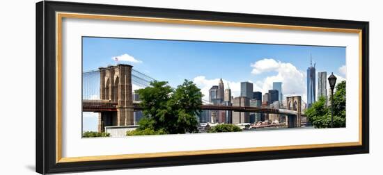 Panoramic Skyline of Manhattan, Brooklyn Bridge and One World Trade Center, New York City, US-Philippe Hugonnard-Framed Photographic Print