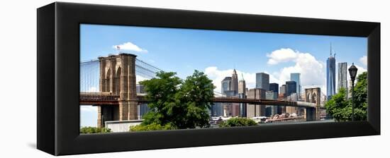 Panoramic Skyline of Manhattan, Brooklyn Bridge and One World Trade Center, New York City, US-Philippe Hugonnard-Framed Premier Image Canvas