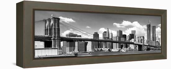 Panoramic, Skyline of NYC, Manhattan and Brooklyn Bridge, One World Trade Center, US-Philippe Hugonnard-Framed Premier Image Canvas