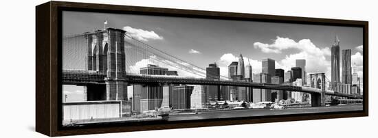 Panoramic, Skyline of NYC, Manhattan and Brooklyn Bridge, One World Trade Center, US-Philippe Hugonnard-Framed Premier Image Canvas