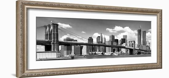 Panoramic, Skyline of NYC, Manhattan and Brooklyn Bridge, One World Trade Center, US-Philippe Hugonnard-Framed Photographic Print