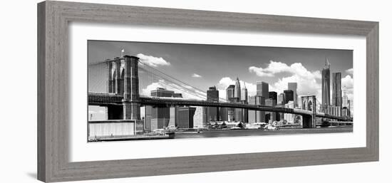 Panoramic, Skyline of NYC, Manhattan and Brooklyn Bridge, One World Trade Center, US-Philippe Hugonnard-Framed Photographic Print