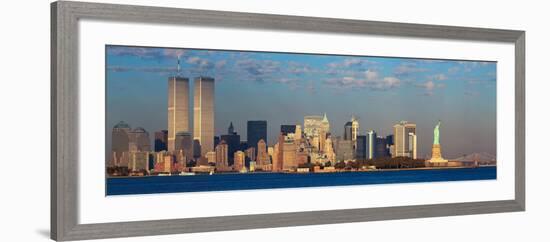 Panoramic Sunset View of World Trade Towers-null-Framed Photographic Print