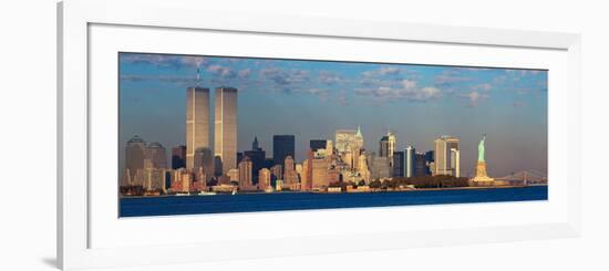 Panoramic Sunset View of World Trade Towers-null-Framed Photographic Print