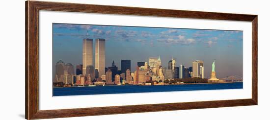 Panoramic Sunset View of World Trade Towers-null-Framed Photographic Print