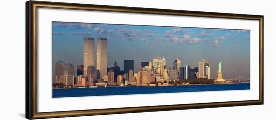 Panoramic Sunset View of World Trade Towers-null-Framed Photographic Print