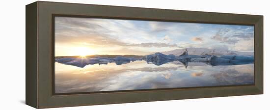 Panoramic View at Sunset During Winter over Jokulsarlon-Lee Frost-Framed Premier Image Canvas