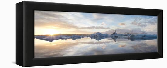 Panoramic View at Sunset During Winter over Jokulsarlon-Lee Frost-Framed Premier Image Canvas