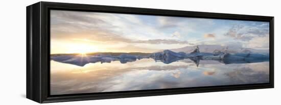 Panoramic View at Sunset During Winter over Jokulsarlon-Lee Frost-Framed Premier Image Canvas