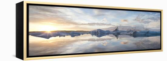 Panoramic View at Sunset During Winter over Jokulsarlon-Lee Frost-Framed Premier Image Canvas