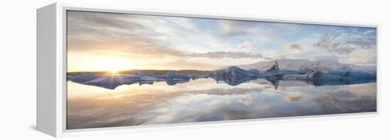 Panoramic View at Sunset During Winter over Jokulsarlon-Lee Frost-Framed Premier Image Canvas