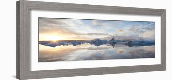 Panoramic View at Sunset During Winter over Jokulsarlon-Lee Frost-Framed Photographic Print